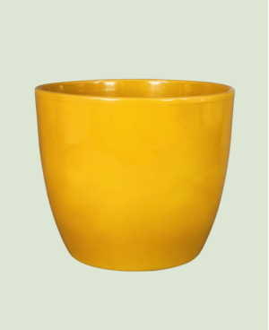 Ceramic pot Boule Jaune Ocre