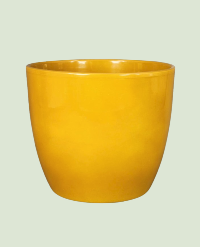 Ceramic pot Boule Jaune Ocre