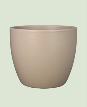 Ceramic pot Boule Taupe mat