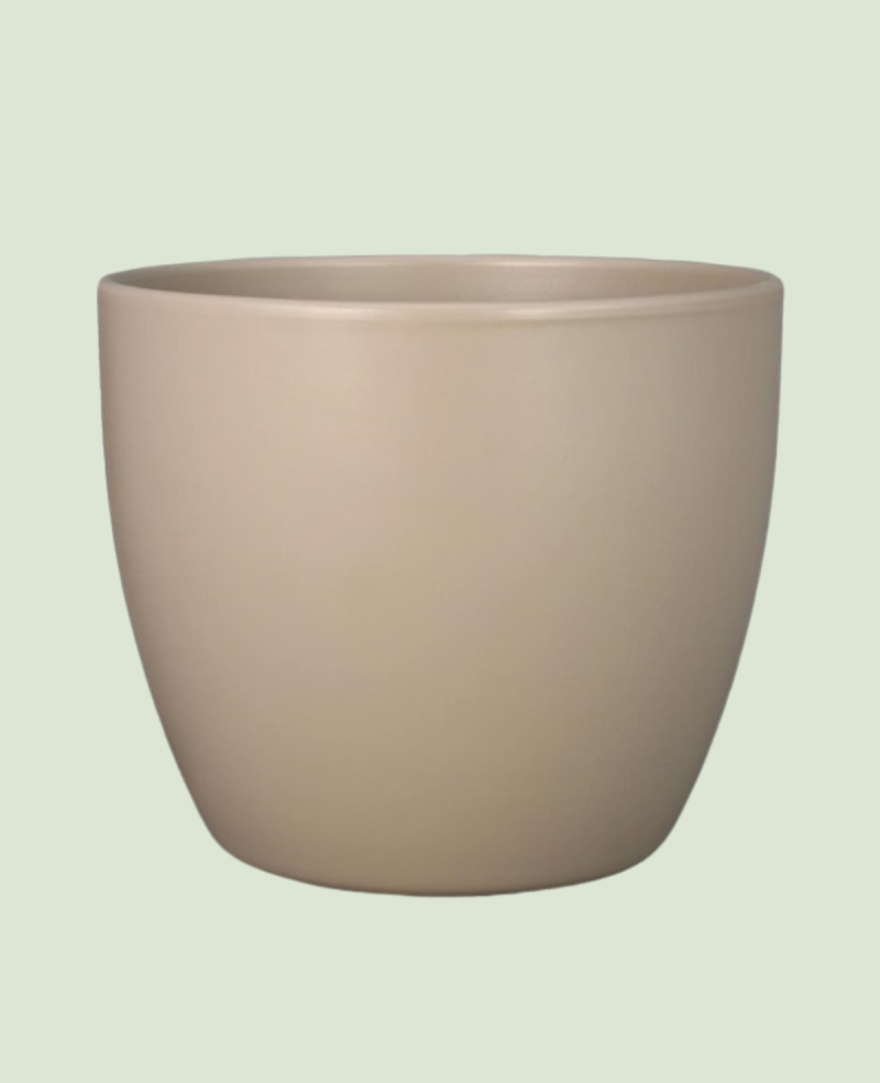 Ceramic pot Boule Taupe mat